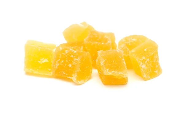 Cristalizado Aka Fruta Cristalizada Isolado Fundo Branco Raiz Gengibre — Fotografia de Stock