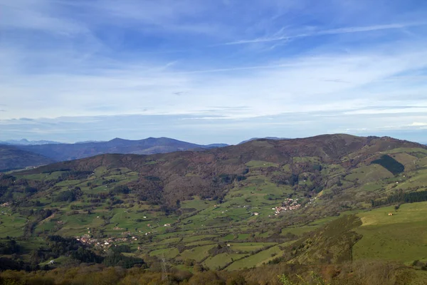 Cantabria Vista Dal Sentiero Monte Cilda Dolci Colline — Foto Stock