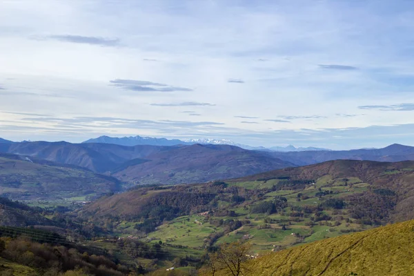 Cantabrie Vue Sentier Randonnée Monte Cilda Sur Les Collines Vers — Photo