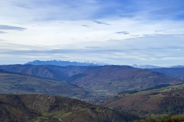 Cantabrie Vue Sentier Randonnée Monte Cilda Sur Les Collines Vers — Photo