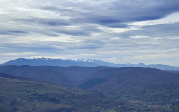 Cantabrie Vue Sentier Randonnée Monte Cilda Sur Les Collines Vers — Photo