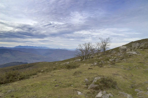 Cantabria Vista Dal Sentiero Monte Cilda Dolci Colline Verso Picos — Foto Stock