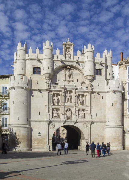 Burgos España Noviembre Turistas Lugareños Pasan Bajo Arco Del Arco —  Fotos de Stock