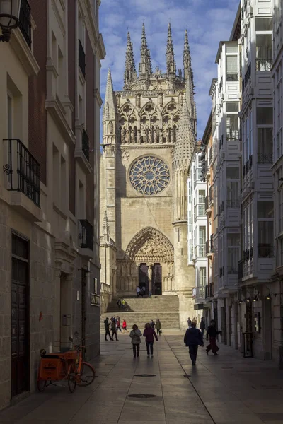 Burgos Spanya Kasım Ziyaretçi Saint Mary Katedrali Burgos Kapılar Üzerinde — Stok fotoğraf