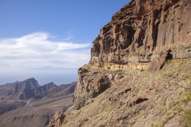 Gran Canaria, Ocak, yol La Ruta Del Cartero, Risco de Agaete ve La Aldea de San Nicolas arasındaki postacı yolu hiking üzerinden Gösterim