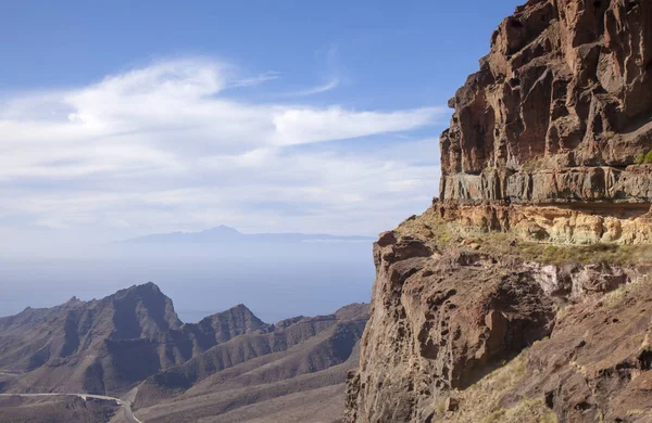 Gran Canaria Janvier Vue Depuis Sentier Randonnée Ruta Del Cartero — Photo