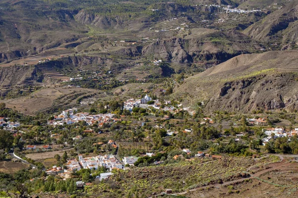 Gran Canaria Ledna Výhled Sopečnou Krajinou Údolí Tirajana Shora Santa — Stock fotografie