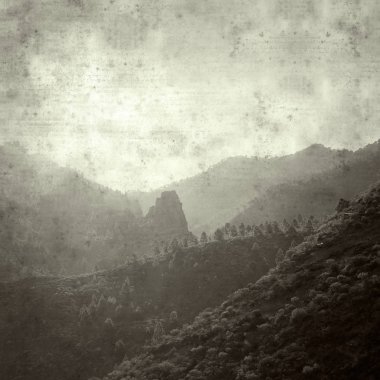 şık eski Kağıt arka plan, kare, Gran Canaria, Doğa Parkı Tamadaba manzara ile dokulu