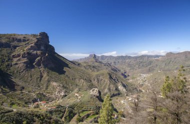 Gran Canaria, Las Huelva'daki, adanın en yüksek alanlarda Şubat, Caldera de Tejeda görüntülemek