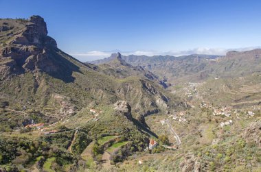 Gran Canaria, Las Huelva'daki, adanın en yüksek alanlarda Şubat, Caldera de Tejeda görüntülemek