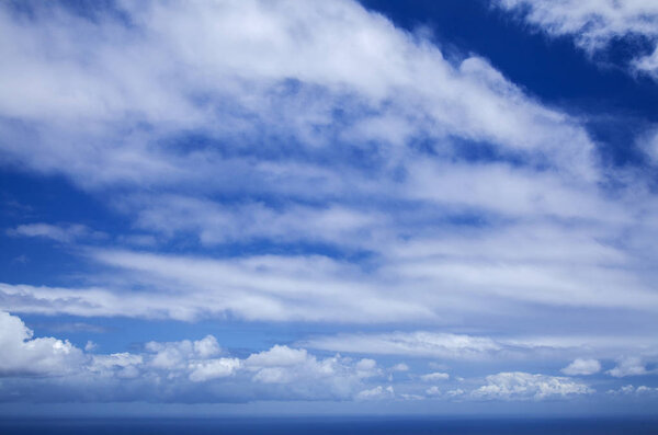 Different clouds over ocean natural background