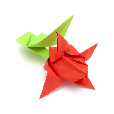 origami modeli beyaz arka plan üzerinde izole