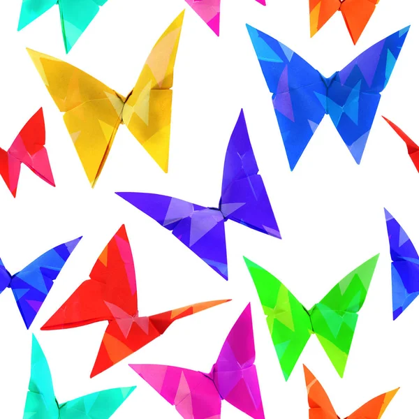 Модель оригами на белом фоне — стоковое фото