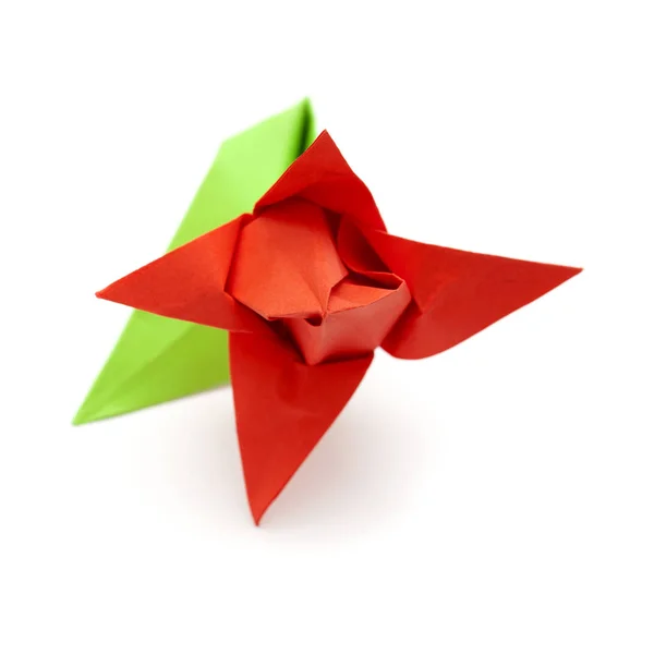 Model origami na białym tle — Zdjęcie stockowe