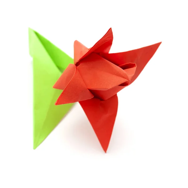 Model origami na białym tle — Zdjęcie stockowe