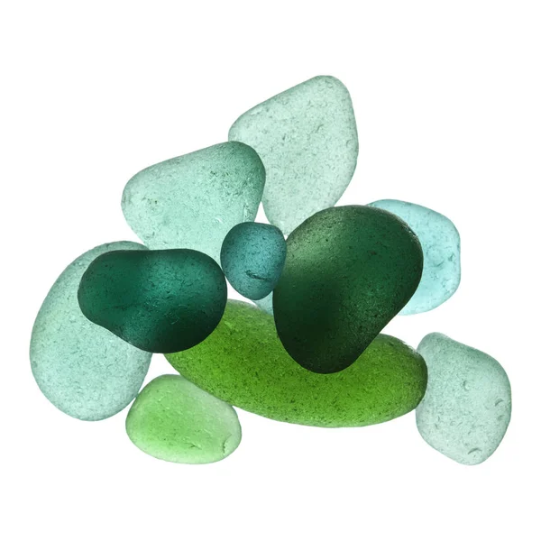 Seaglass pieces isolated — Stock Photo, Image