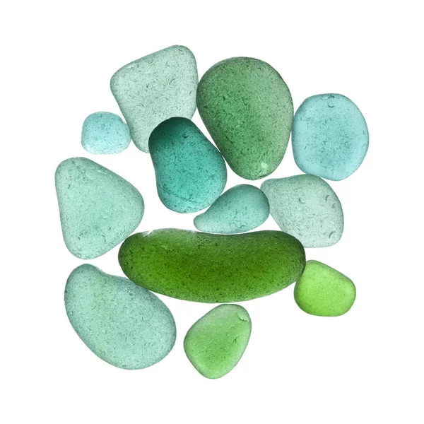Seaglass pieces isolated — Stock Photo, Image