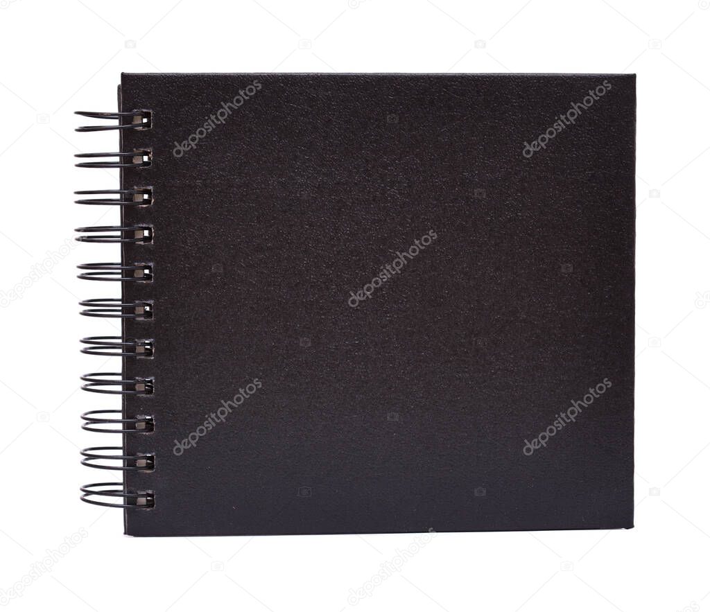 Brand new spiral bound sketchbook isolated on white background 