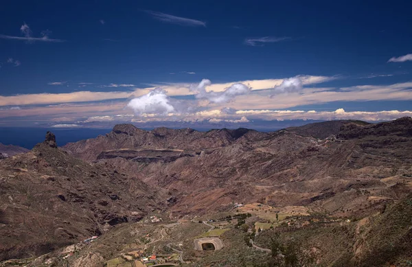 Gran Canaria Krajobraz Centralnej Części Wyspy Las Cumbres Czyli Szczyty — Zdjęcie stockowe