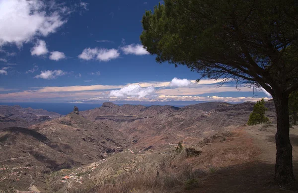 Gran Canaria Krajobraz Centralnej Części Wyspy Las Cumbres Czyli Szczyty — Zdjęcie stockowe