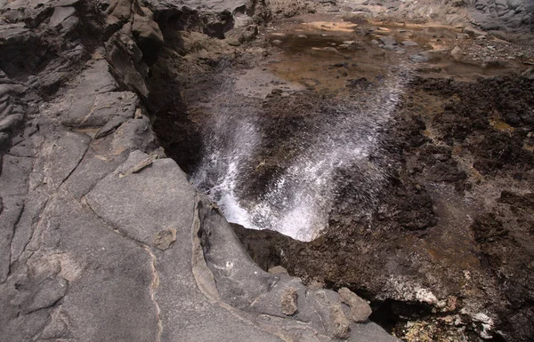 Gran Canaria Nın Kuzey Kıyısı Banaderos Bölgesinin Lav Tarlaları Montana — Stok fotoğraf