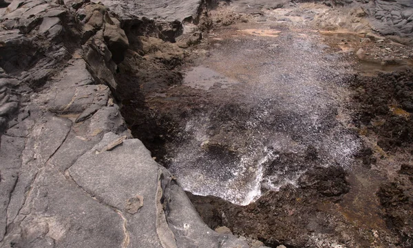 Nordküste Von Gran Canaria Lavafelder Banaderos Gebiet Graue Strukturierte Lava — Stockfoto