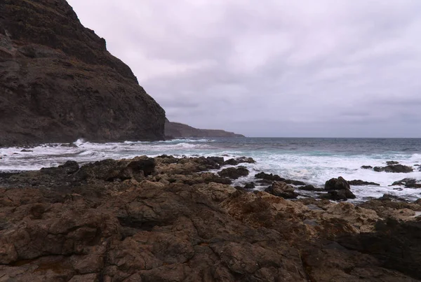 Gran Canaria Strome Erodowane Północne Wybrzeże Strefa San Felipe — Zdjęcie stockowe