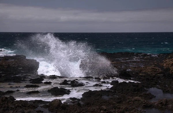 グラン カナリア島 カナリア諸島 プエルト ニエベス地域 空飛ぶ海の泡の北西海岸 — ストック写真