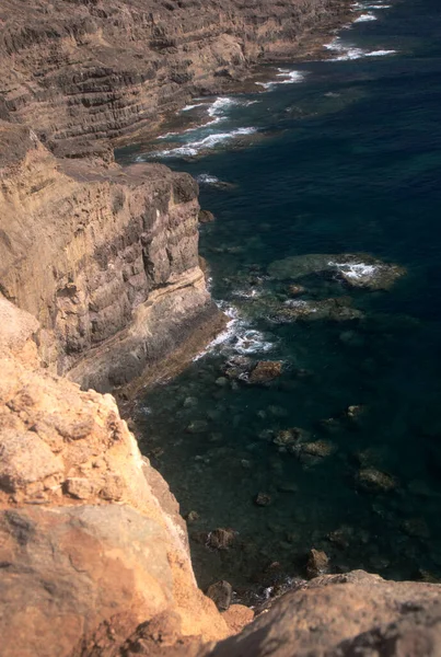 Gran Canaria Empinada Línea Costera Erosionada Del Municipio Agaete Camino —  Fotos de Stock