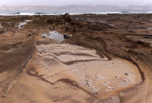Gran Canaria Textures Rocks Confital Beach Edge Las Palmas — Stock Photo, Image