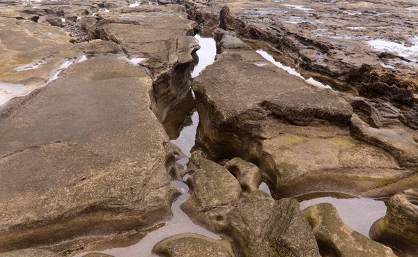 Gran Canaria Texturas Rochas Praia Confital Beira Las Palmas — Fotografia de Stock