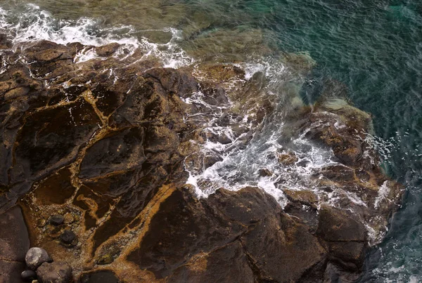 Gran Canaria 拉斯帕尔马斯边缘El Confital海滩岩石的纹理 — 图库照片