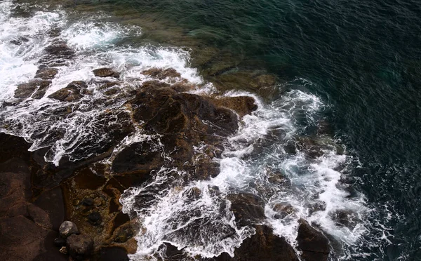 Büyük Kanarya Las Palmas Kıyısındaki Confital Plajında Kayaların Dokusu — Stok fotoğraf