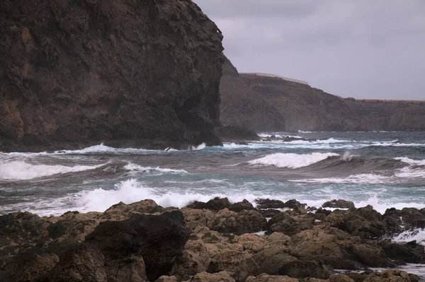 Gran Canaria Steep Eroded North Coast San Felipe Zone Stock Image