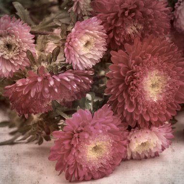 desenli eski kağıt arka plan, kare, Çin paskalya buketi ile