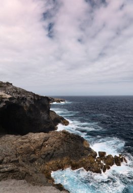 North coast of Gran Canaria, Canary Islands coastal path along volcanic landscape of Arucas  coastal line clipart