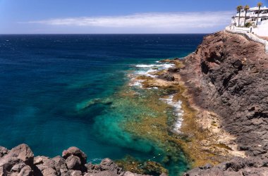 Gran Canaria 'nın kuzey batı kıyısı, Kanarya Adaları, Sardina del Norte bölgesi, Galdar belediyesi