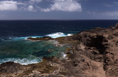Gran Canaria 'nın kuzey batı kıyısı, Kanarya Adaları, Sardina del Norte bölgesi, Galdar belediyesi