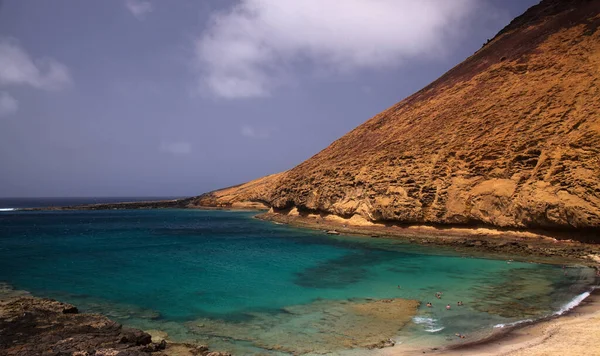 Montana Amarilla Espetacular Montanha Amarela Diferentes Cores Rocha Vulcânica Graciosa — Fotografia de Stock