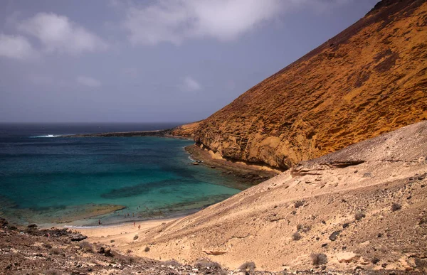 Montana Amarilla Espetacular Montanha Amarela Diferentes Cores Rocha Vulcânica Graciosa — Fotografia de Stock