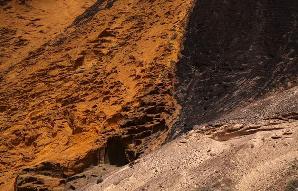 Spectaculaire Montana Amarilla Gele Berg Verschillende Kleuren Vulkanisch Gesteente Graciosa — Stockfoto