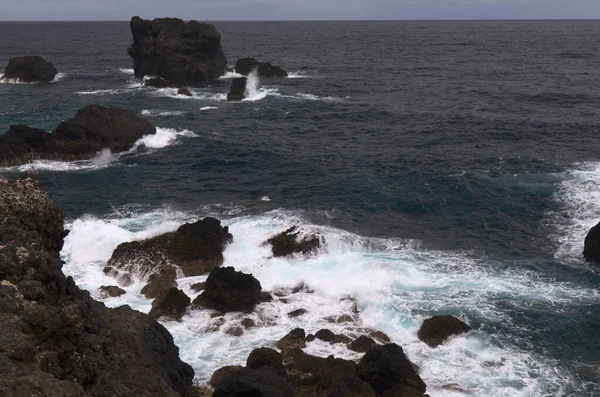 Noordkust Van Gran Canaria Canarische Eilanden Kustpad Langs Vulkanisch Landschap — Stockfoto