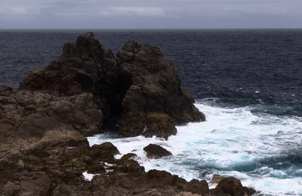 Północne Wybrzeże Gran Canarii Ścieżka Przybrzeżna Wysp Kanaryjskich Wzdłuż Wulkanicznego — Zdjęcie stockowe