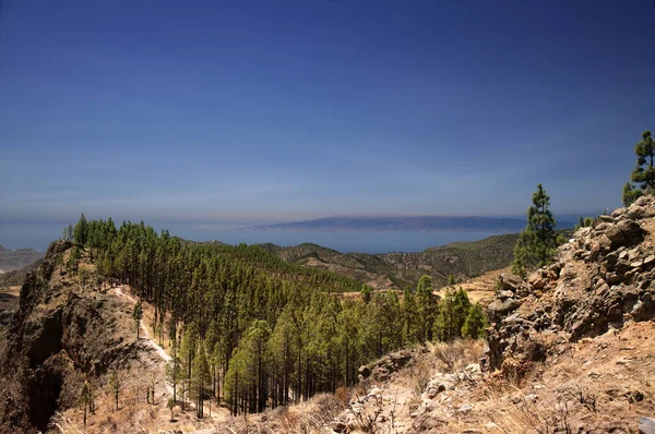 Gran Canaria Krajobraz Centralnej Części Wyspy Las Cumbres Czyli Szczyty — Zdjęcie stockowe