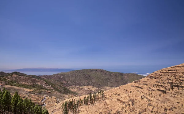 Gran Canaria Krajobraz Centralnej Części Wyspy Las Cumbres Czyli Szczyty — Zdjęcie stockowe