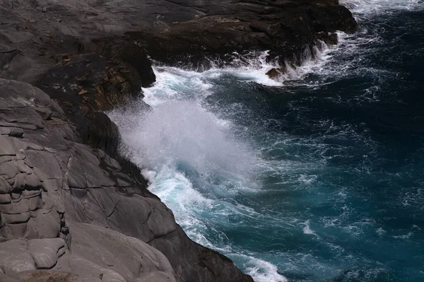 Gran Canaria Nın Kuzey Kıyısı Banaderos Bölgesinin Lav Tarlaları Montana — Stok fotoğraf