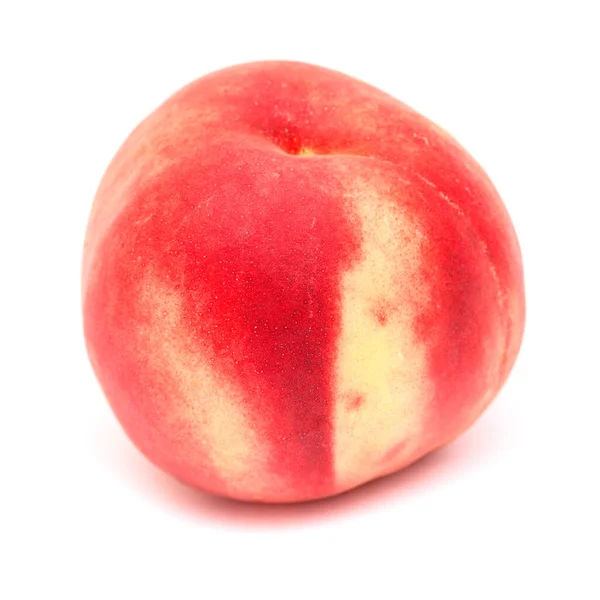 Red Ripe Peach Isolated White Background — Stock Photo, Image