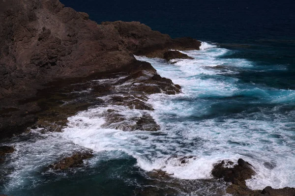 Nedgrävda Höga Nordvästra Kusten Gran Canaria Kanarieöarna Galdar Kommun — Stockfoto