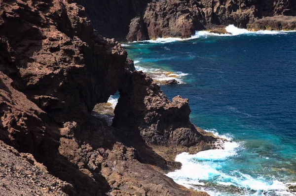 Eroded Alta Costa Noroeste Gran Canaria Ilhas Canárias Município Galdar — Fotografia de Stock