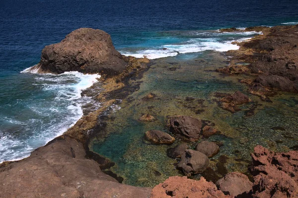 Ερωτηθείσα Ψηλή Βορειοδυτική Ακτή Της Gran Canaria Κανάριοι Νήσοι Στο — Φωτογραφία Αρχείου
